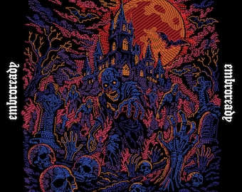 Rise of the Dead Embroidery Design, Zombie Embroidery Pattern, Horror Machine Embroidery File, Undead Emb Instant Download PES DST JEF File