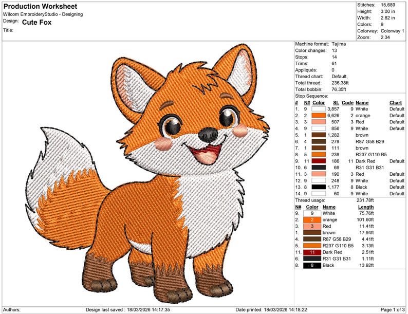 Smiling Fox Embroidery Design | Woodland Animal Machine EMB File ...