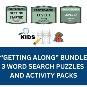Early Reader Word Search Bundle: Includes Getting Started, Levels 1, and 1+ (PDF Download)