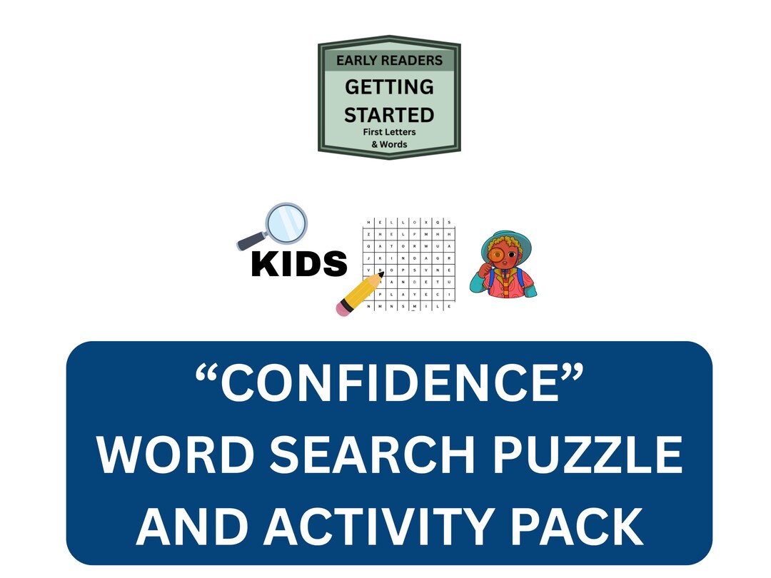 Confidence Word Search Printable, Getting Started Level, Early Reader ...