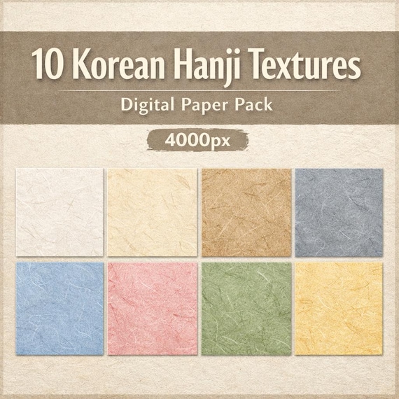 Korean Hanji Digital Paper Pack – 10 Rich Handmade Textures (Digital Download)