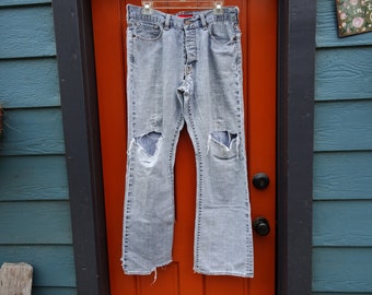 Dark 27 x 29 Express Denim Jeans Old School Relaxed Fit Junior Size 56