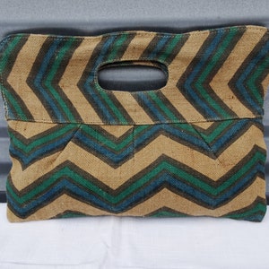 Clutch Geldbörse, Geldbörse aus Stoff, Zick-Zack-Druck
