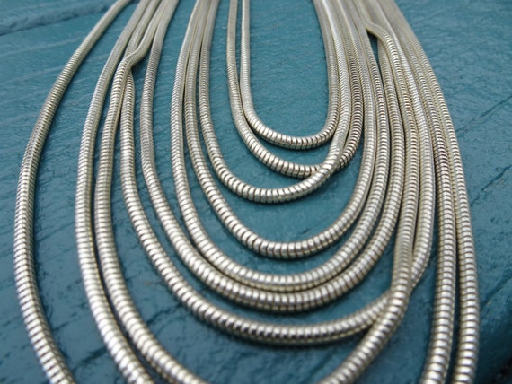 Silver Multi Strand Snake Chain Necklace