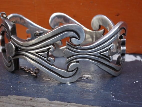 Sterling Silver Bracelet, Made in Mexico, Link Br… - image 1