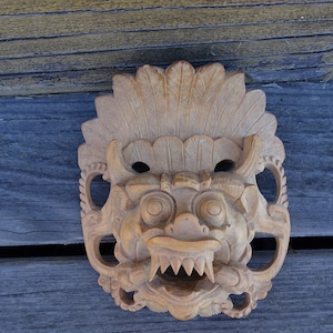 Balinese Carved Demon Mask, Wood Mask,