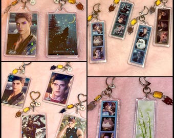 Valko Love and Deepspace | Acrylic Keychain| Custom Heart and Moon Clasp | ita bag | otome