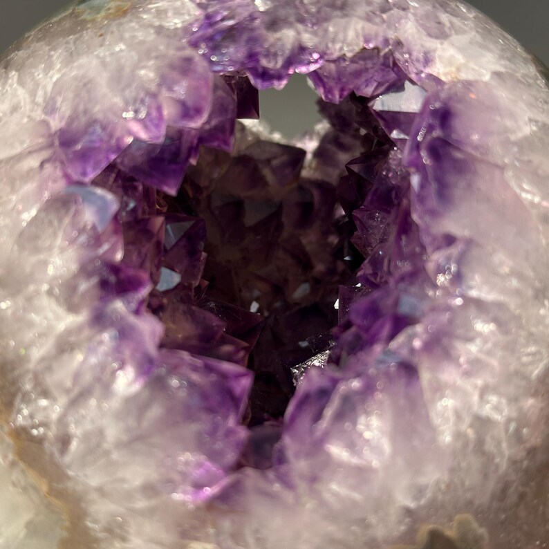 Large Amethyst Geode Sphere, 5.84lb Polished Brazilian Crystal Ball ...