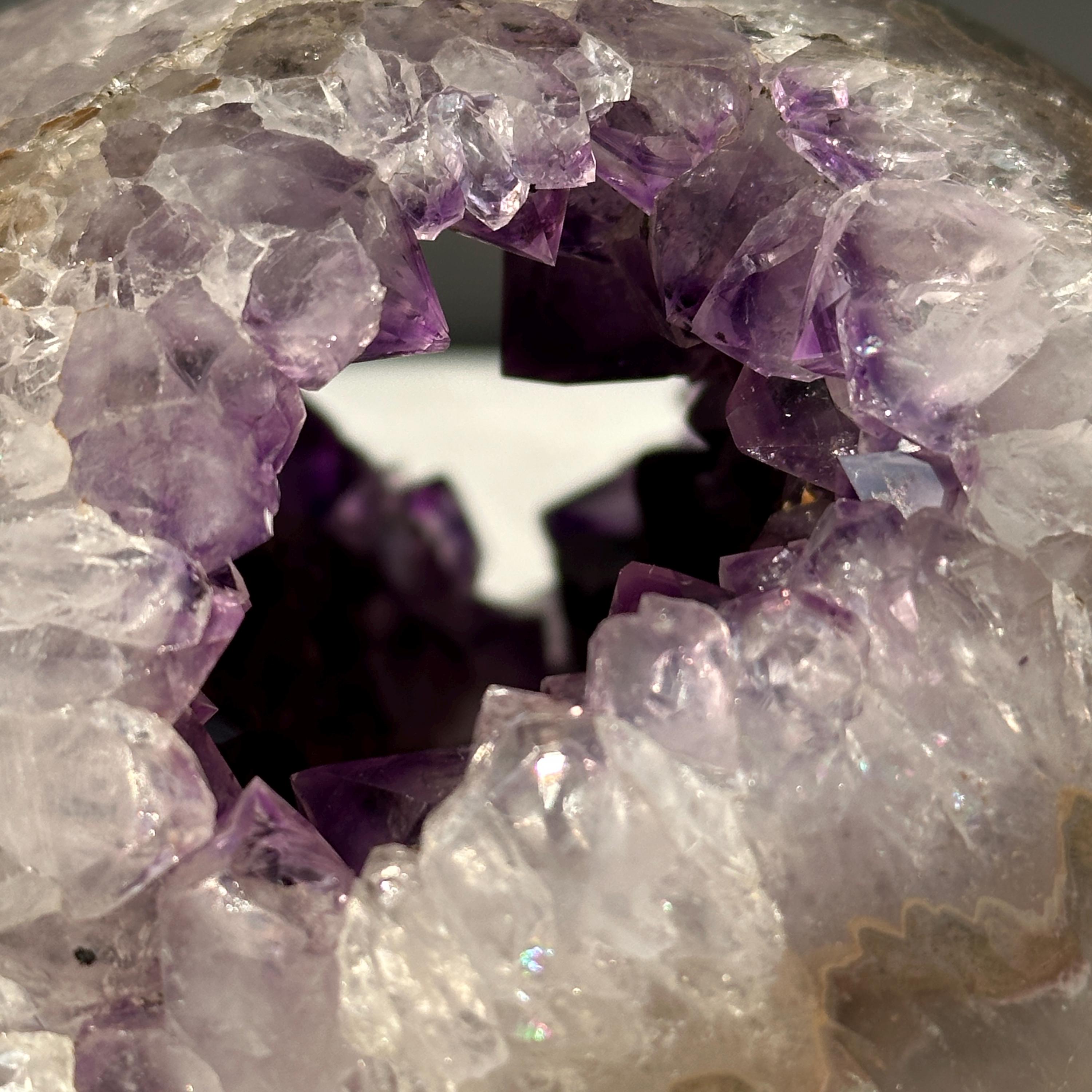Large Amethyst Geode Sphere, 5.84lb Polished Brazilian Crystal Ball ...