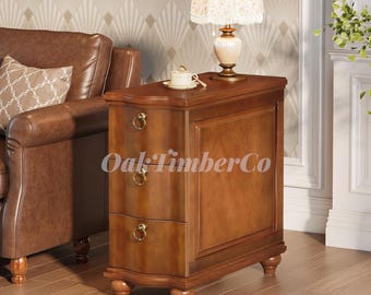 Walnut side table – 6‑tier rotating bookshelf, 360 spinning, compact storage, perfect for bedroom, living room & office