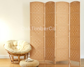 6 ft Tall Room Divider, 4 Panel Folding Privacy Screen, 15.7 Inch Wide Freestanding Partition Wall for Bedroom, Living Room