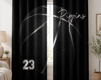 Cortinas personalizadas para habitación de baloncesto, juego de cortinas deportivas a medida para ventanas, decoración para dormitorio de niños