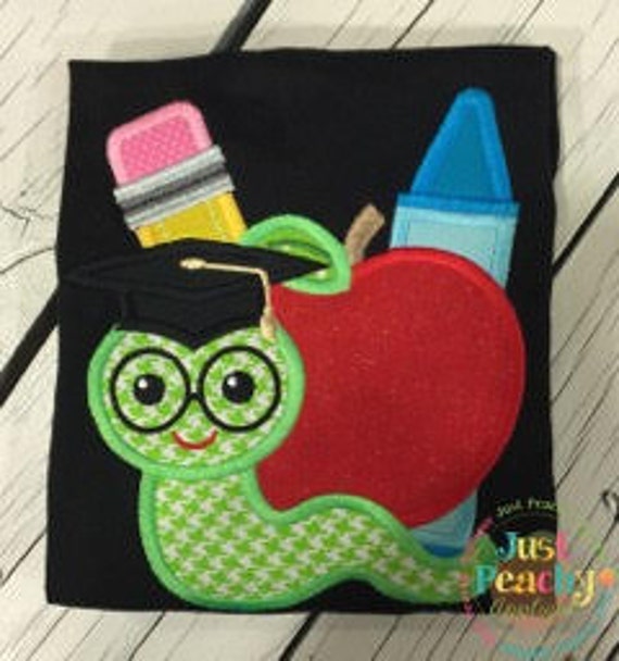 Items similar to Back To School Machine Embroidery Applique Design on Etsy