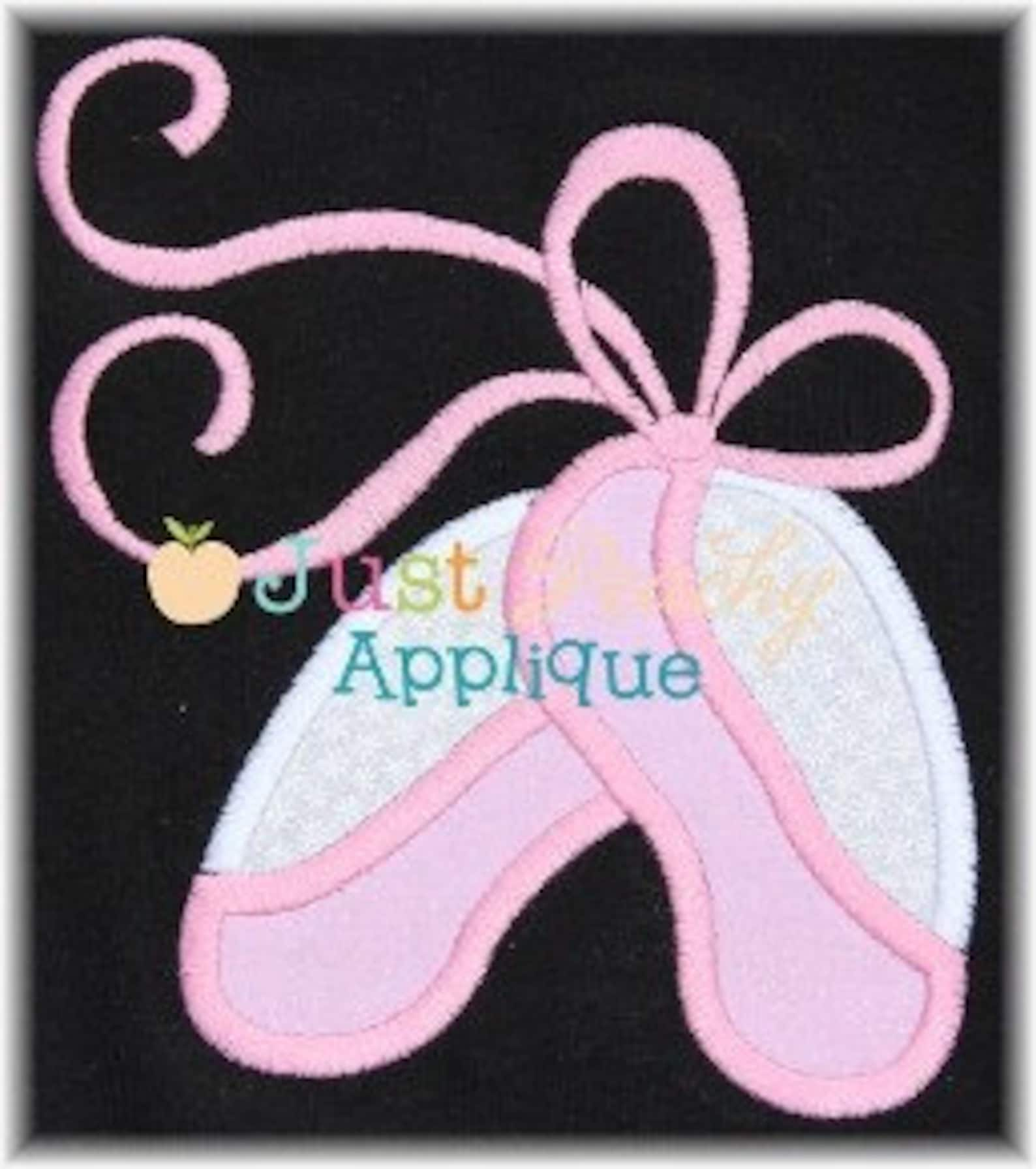 ballet shoes machine embroidery applique design