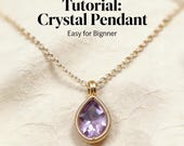 Wire Wrapped Pendant Tutorial for Beginner, Handmade Jewelry Making Tutorial, Step by Step Video,  Gemstone Pendant  jewelry Gift for Her