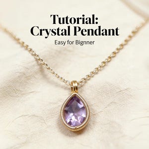 初心者向けワイヤーラップペンダントの作り方、手作りジュエリーの作り方、ステップバイステップの動画、彼女への宝石ペンダントのプレゼント