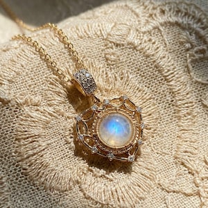 Heart Moonstone Crystal Necklace, Delicate Wire Wrapped Pendant, Handmade Women Jewelry, Healing Crystals Everyday Unique Gift for Her