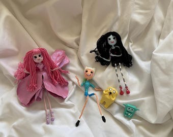 Adventure Time Inspired Handmade Thread Dolls | Finn, Jake, BMO, Princess Bubblegum, Marceline | Fan Art Collectible Gift