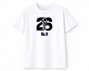 Bosnia Flag Soccer T-Shirt, Football Fan Tee, Tournament Apparel