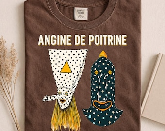 Comfort Colors® Surreal French Mask Shirt, Angine De Poitrine Graphic Tee, Avant Garde Art T-Shirt, Weird Carnival Mask Tee