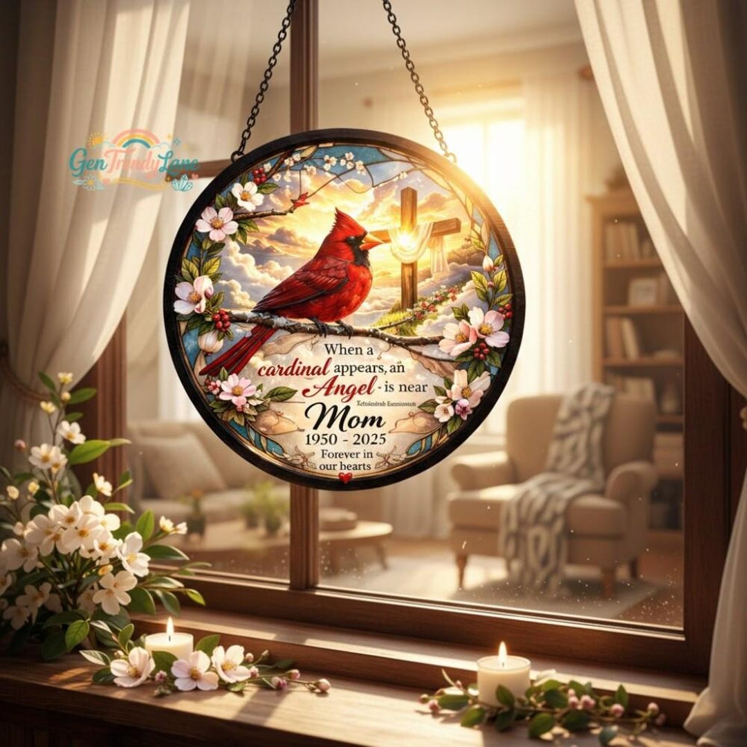 Custom Mom Memorial Stained Glass Suncatcher, Mothers Day Gifts ...