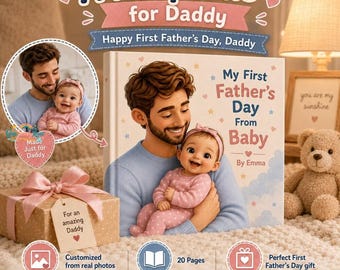 Personalized First Father's Day Book 2026, Custom Daddy and Baby Story, Happy Father's Day 2026, New Dad Gift From Baby