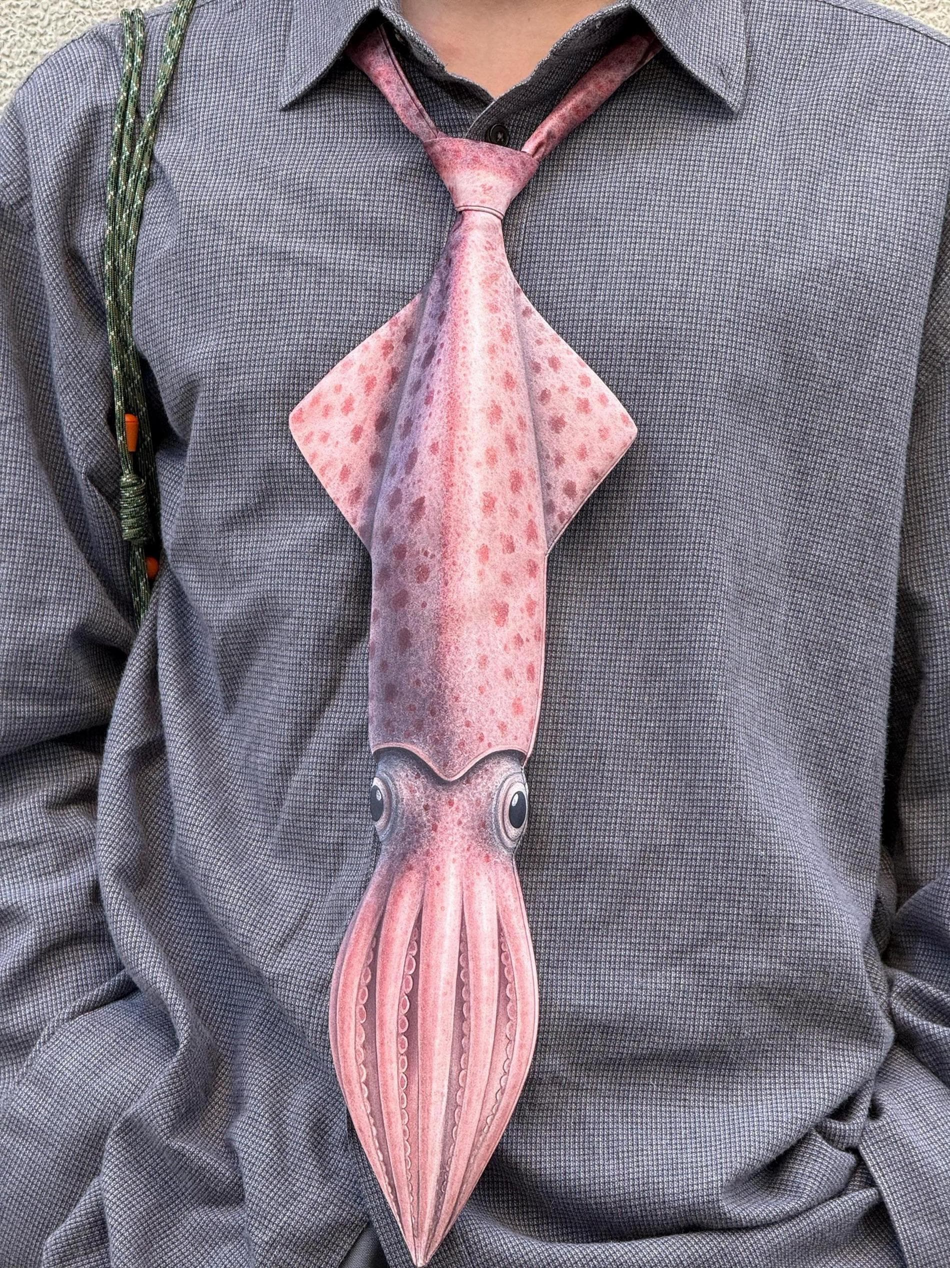 Discover Realistic Squid Necktie, Ocean Creature Tie, Father's Day Gift, Men Tie