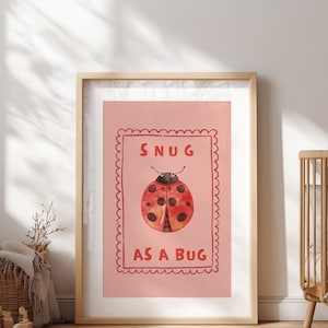 Impression chambre de bébé coccinelle | Snug as a Bug Quote (téléchargement numérique)