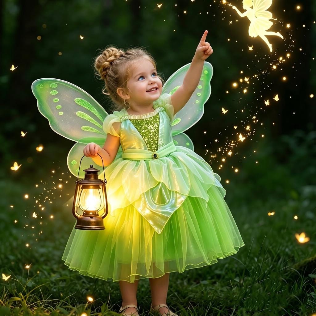 lime green tinkerbell dress Costumes 2t handmade in california