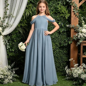 sachin and babi light blue dress Jr Bridesmaid Dress Chiffon