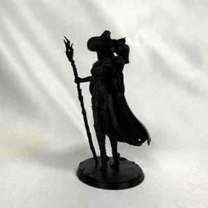 Gothic Shadow Witch Miniature With Owl Familiar 3D Printed Fantasy Figure Tabletop RPG Dark Mage Character DND Gaming Desktop Sculpture Gift