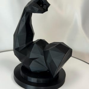 3D Printed Low Poly Flexing Bicep Arm Statue | Muscle Strength Sculpture | Gym Fitness Decor | Bold Art | Workout Gift