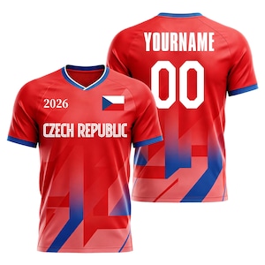 Anpassade Barn Ungdom Herr Dam Tjeckien 2026 Cup T-shirts Fotbollströja För Fans