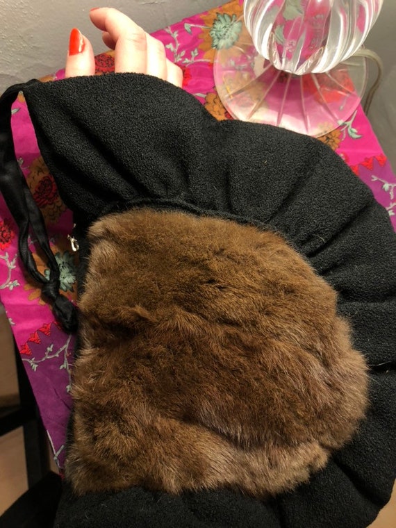 1940s Mink and Wool Muff Purse - image 5