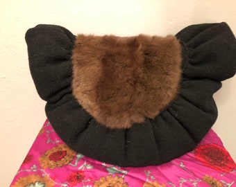 1940s Mink and Wool Muff Purse