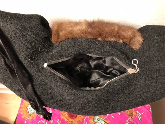 1940s Mink and Wool Muff Purse - image 3