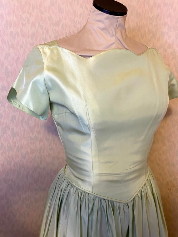 Sweetest 1950s Pastel Green Dress