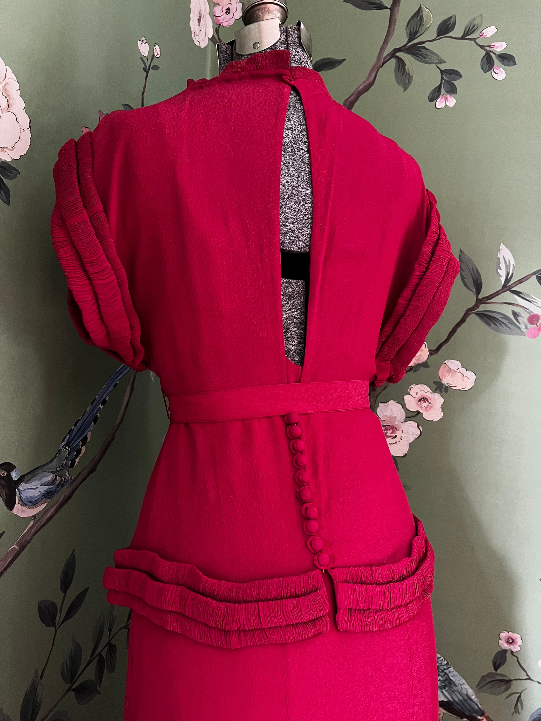 Royal Glamour Raspberry 1930s Two Piece Raspberry Colored Glamour Old Hollywood Dress and Top ...