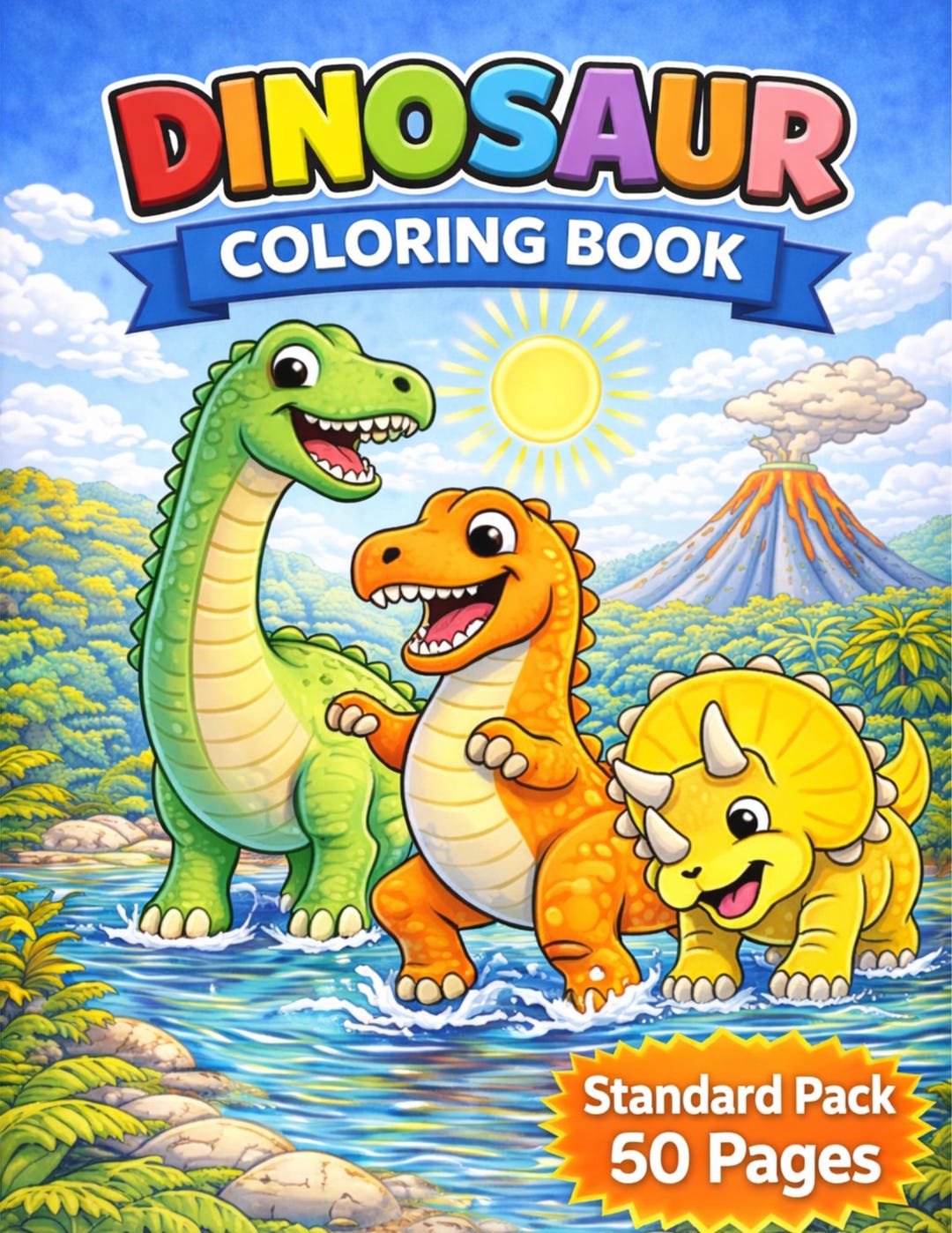 Dinosaur Coloring Pages Printable PDF | 50 Pages | Kids Dino Coloring ...