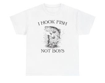 Funny Fishing Girl T-Shirt | Fishing Graphic Tee | Vintage Fish Illustration | Fisherwoman Shirt | Fishing Girls | Fishing Lover Gift