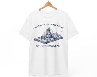 Romanticizing My Own Downfall T-Shirt | Funny Rat Shirt | Dark Humor Animak Tee