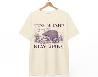 Hedgehog T-Shirt | Vintage Hedgehog Illustration | Funny Hedgehog Shirt | Woodland Wildlife Graphic Tee