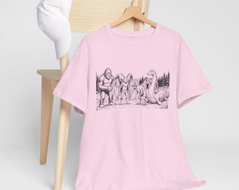 Cryptid T Shirt | Bigfoot Tee | Mothman Tee | Nessie Illustration Shirt | Cryptid Lover Gift
