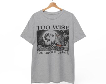 Funny Owl Shirt | Vintage Owl Moon Illustration | Animal Quote Tee | Vintage 90s Bird Graphic