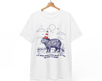 Funny Capybara T-shirt | Meme Shirt | Vintage Animal Graphic Tee