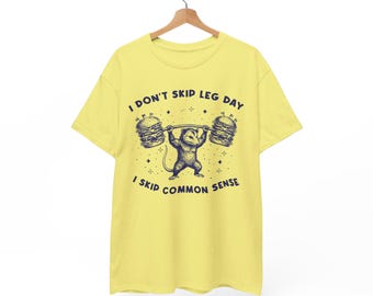 I Don't Skip Leg Day Possum Tee | Funny Gym Workout Shirt | Fitness Humor T-Shirt
