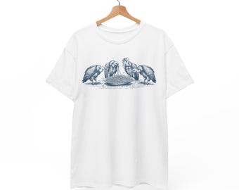 Vintage Vultures Illustration Tee | Gothic Bird Shirt
