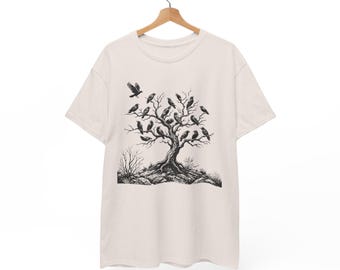 Crows T-Shirt | Raven Tree Illustration | Vintage Raven Illustration Tee