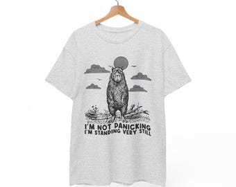 I m Not Panicking I m Standing Very Still T-Shirt | Funny Capybara Tee | Meme Shirt