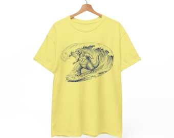 Summer Vibes Tee | Surfing Illustration Tee | Wave Graphic Shirt | Funny Summer Shirt
